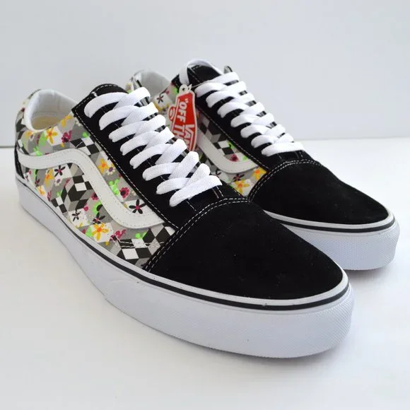 Vans old skool checker cube sneaker shoes black gray new - Picture 7 of 8